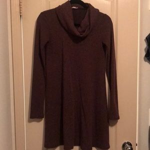 Socialite eggplant cowl neck sweater dress